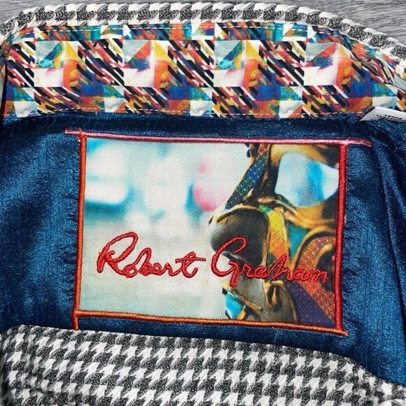 Robert Graham Dress Shirt Men’s XL Long Sleeve Flip Cuff Button Up Geometric - Picture 3 of 16